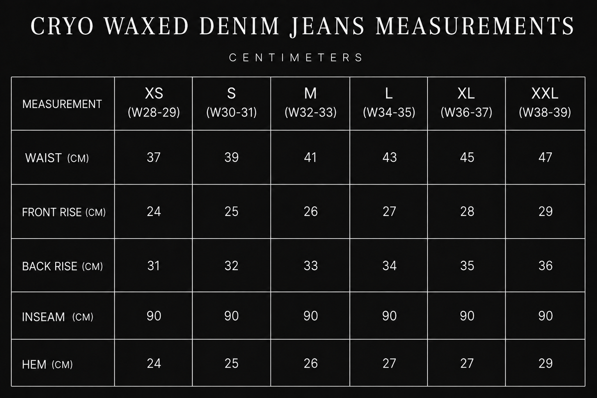Cryo Waxed Denim, Ready to ship